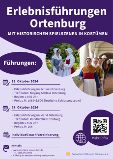 Es gibt weitere Termine für Erlebnisführungen in Ortenburg im Oktober.